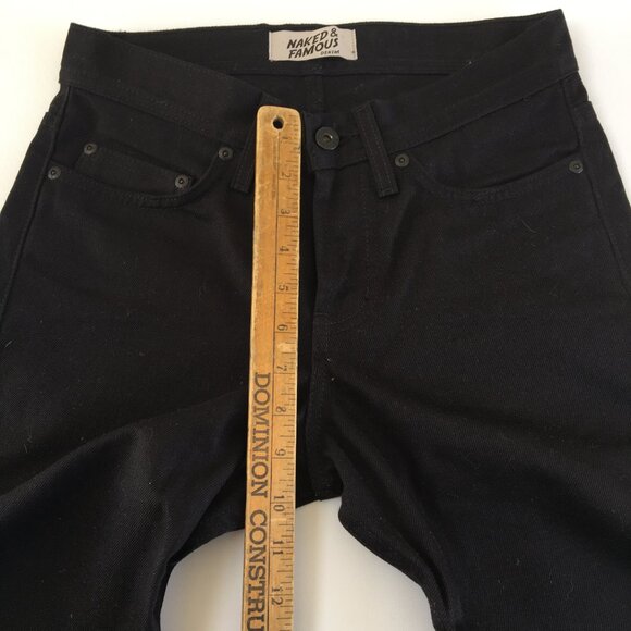 Naked & Famous Weird Guy Chino Selvedge Black Button Fly Jeans 28 - Picture 10 of 11